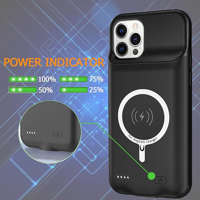 Battery Case for iPhone 12 Pro/ 12, Upgraded 10000mAh Rechargeable Portable - Image 4