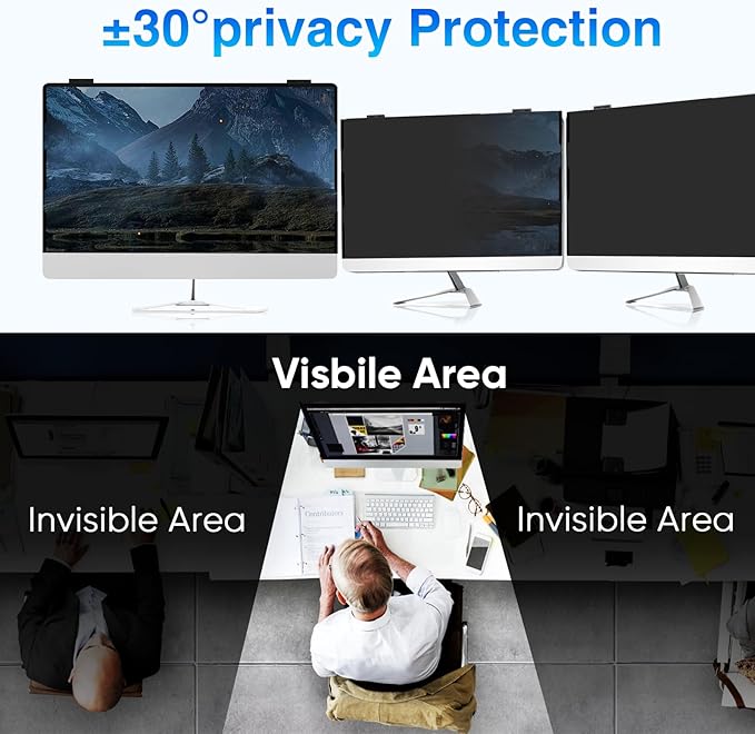 Magnetic 23.8 Inch Computer Screen Privacy Shield, Privacy Screen Filter - Image 4