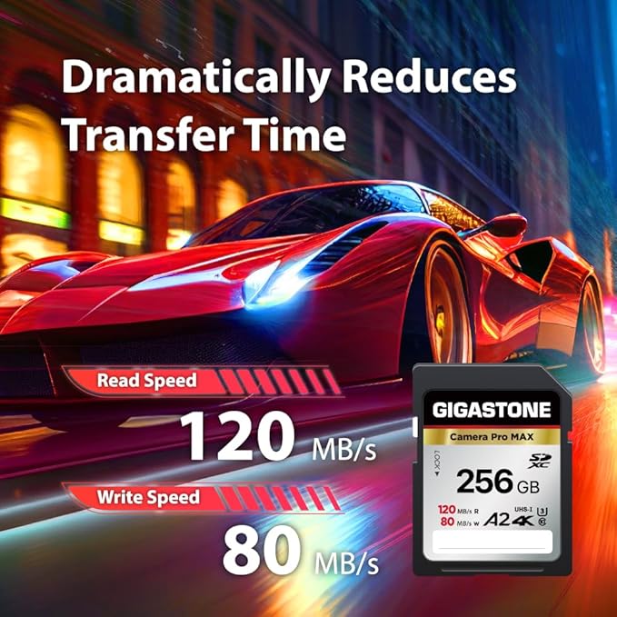 GIGASTONE 256GB SD Card, 4K Camera Pro MAX, A2 4K SDXC Memory Card High Speed - Image 3