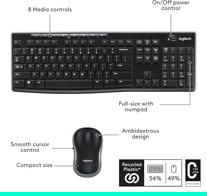 Logitech MK270 Wireless Keyboard and Mouse Combo - Image 7