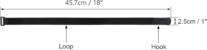 12 Pack 1 x 18 Inches Hook and Loop Reusable Fastening Cable Tie Down Straps by - Image 3