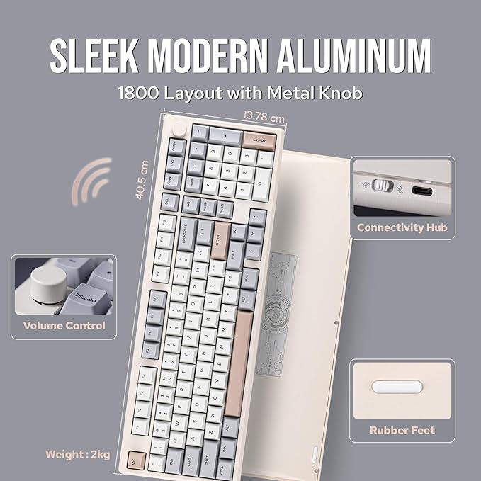 EPOMAKER Galaxy100 QMK/VIA Wireless Gaming Keyboard, Aluminum Shell, Pre-Lubed - Image 3