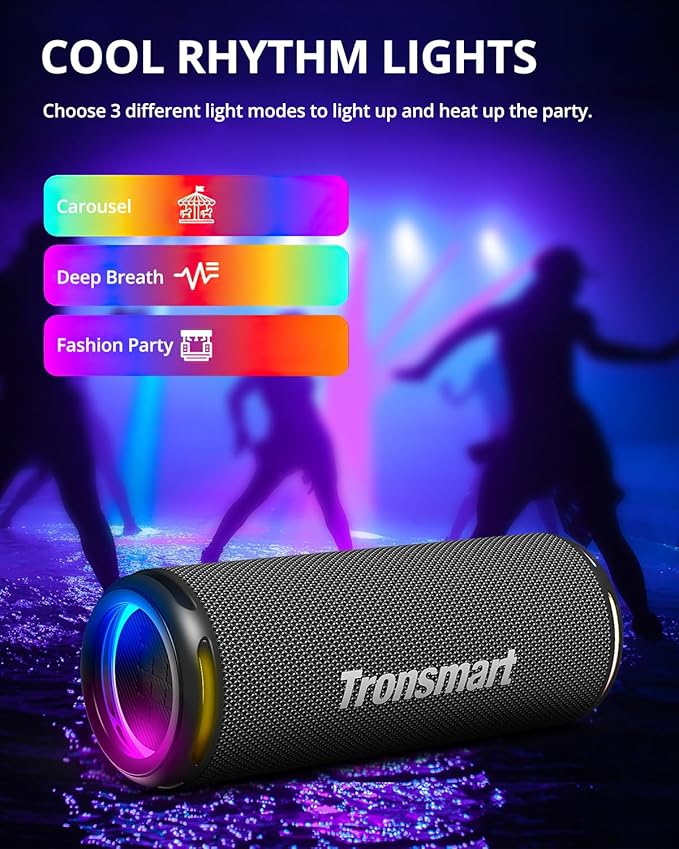 Tronsmart T7 Lite 24W Portable Bluetooth Speaker, Enhanced Bass, Rainbow Light - Image 6