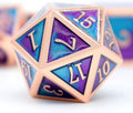Haxtec Metal DND Dice Set D&D Gifts 7PCS Copper Blue Teal Purple Polyhedral RPG by HaxtecDice
