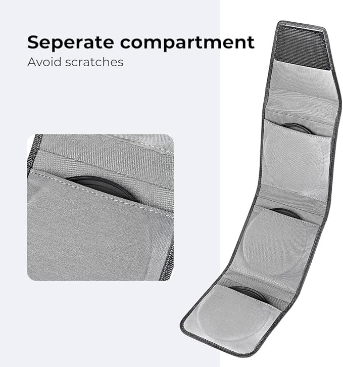 K&F Concept Optics Lens Filter Case, Holds 3 Filters Up to 62mm, Water & Dust - Image 3