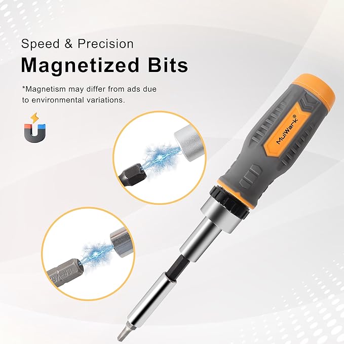 MULWARK Screwdriver Bit Set & Socket Kit, 77-Pieces Ratcheting Screwdriver Set - Image 6