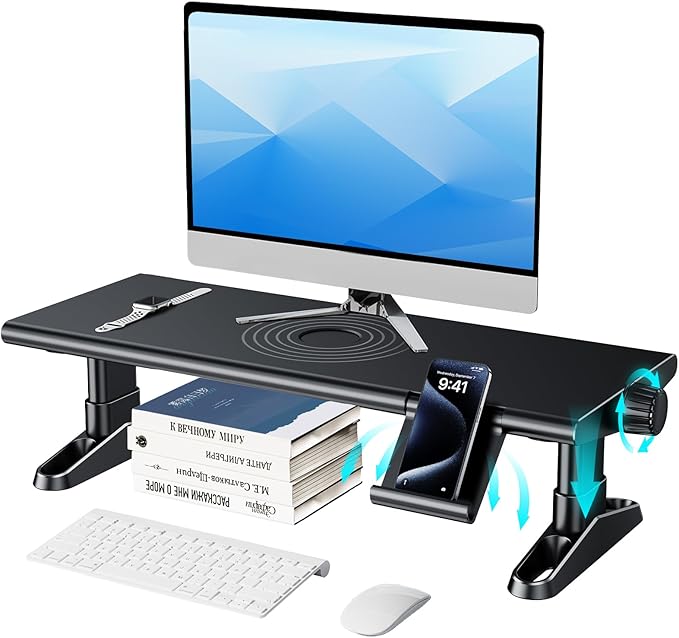 Computer Monitor Stand Riser for Desk, 4.5-6.3 Inches Freely Height Adjustable by Unknown