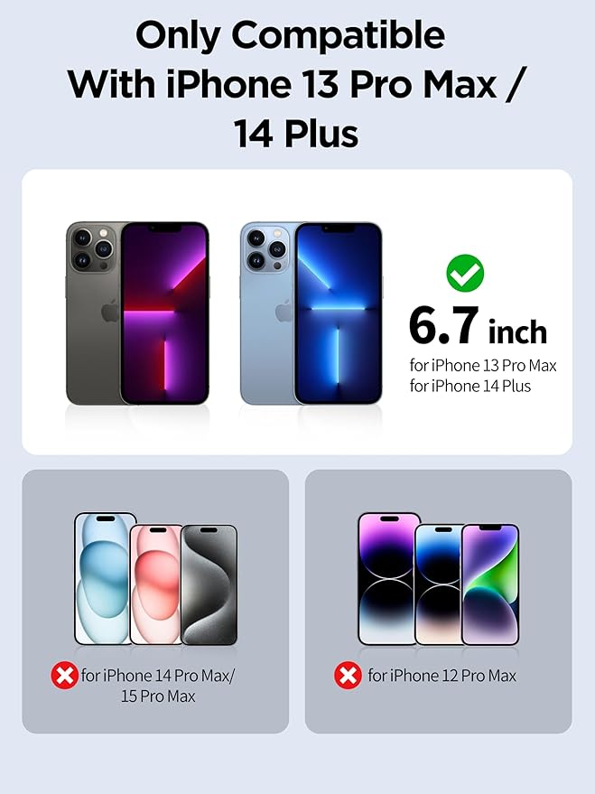 Compatible for iPhone 13 Pro Max Privacy Screen Protector/iPhone 14 Plus Screen - Image 2