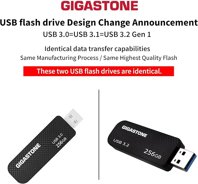 GIGASTONE 256GB Flash Drive, Z30 USB 3.2 Gen 1, 100MB/s Ultra Fast, Keychain - Image 2