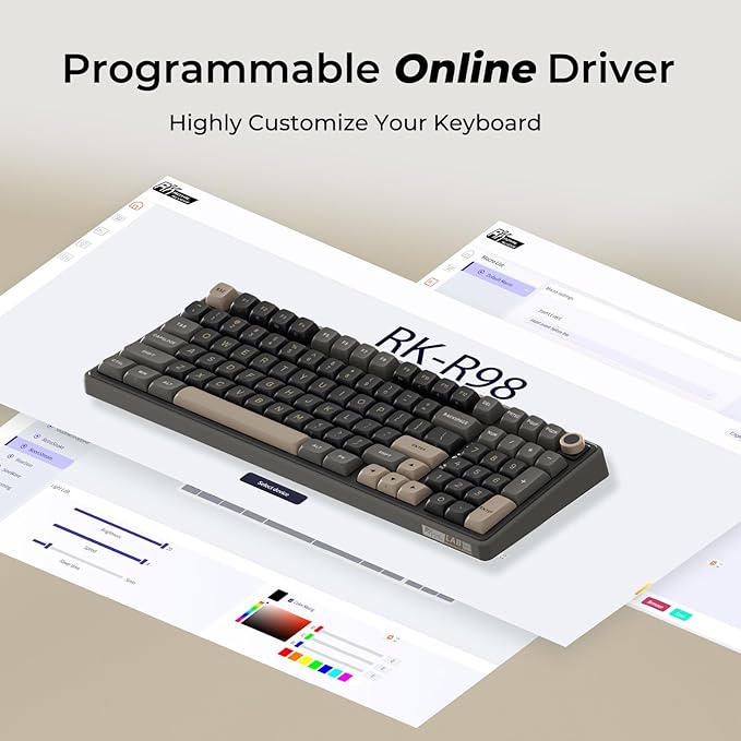RK ROYAL KLUDGE R98 Pro Wired Mechanical Keyboard, 96% Creamy Gaming Keyboard - Image 8