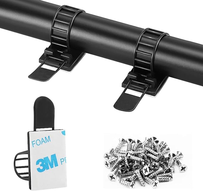 Adhesive Cable Management Clips, Extra Screw & Hole by VAMRONE