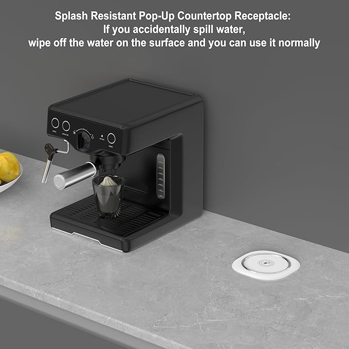 Jgstkcity Pop Up Outlet for Countertop 3.15-inch Desk Wire Hole Insert - Image 6