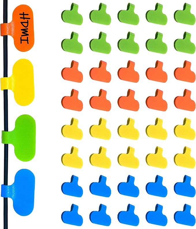 Mr-Label – Write on Cable Labels– Upgraded Clearer Writing Cord Tags- Cable Ties by MR-LABEL