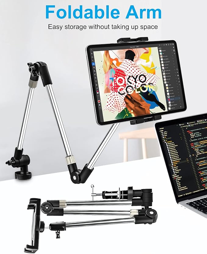 woleyi Adjustable Tablet Mount Holder, Galaxy Tabs, Nintendo Switch, 4-13" Cell - Image 2