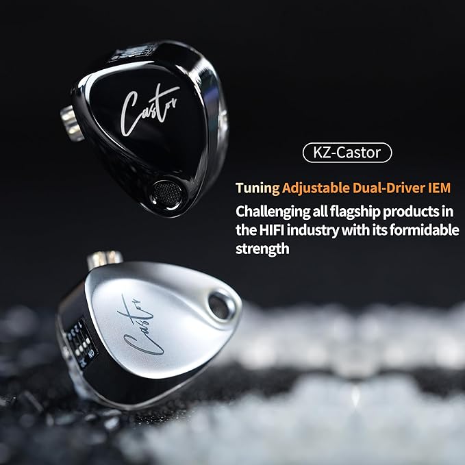 KZ Castor in Ear Monitors Headphones Bass Wired Earphones 2 Dynamic High-end - Image 2