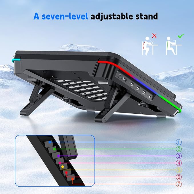 GT600 RGB Laptop Cooling Pad Equipped - Image 8