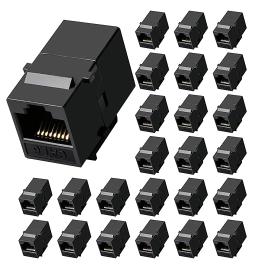Cat6 RJ45 Keystone Coupler 25-Pack, Ethernet Coupler Female to Female, Ethernet by Unknown