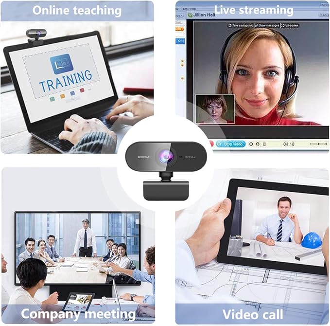 Webcam with Microphone&1080P HD Web Cam, Stand - Image 7