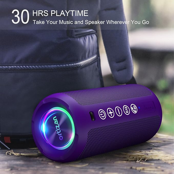 Ortizan Portable Bluetooth Speaker: IPX7 Waterproof, 24W Loud Sound, Deep Bass - Image 4