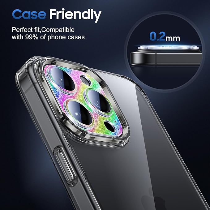 UniqueMe for 3 Pack iPhone 16 Pro/iPhone 16 Pro Max Camera Lens Protector - Image 6