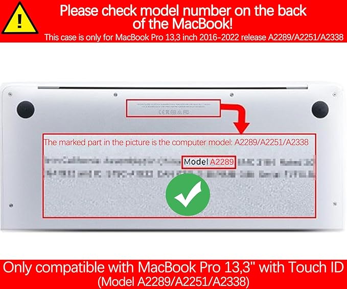 Compatible with MacBook Pro 13 inch Cover, 2022-2016 Release A2289/A2251/A2338 - Image 2