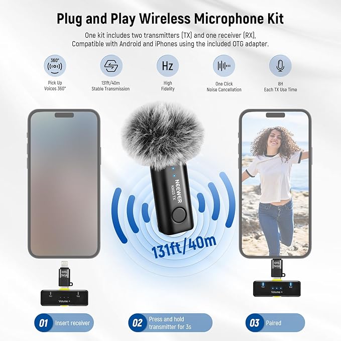 NEEWER PA048 Vlogging Kit for iPhone Android Podcast YouTube - Image 4