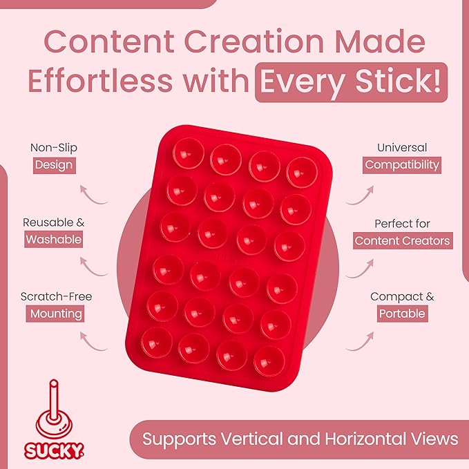 SUCKY Silicone Suction Phone Case Adhesive Octo Cup Buddy Mount - Image 4