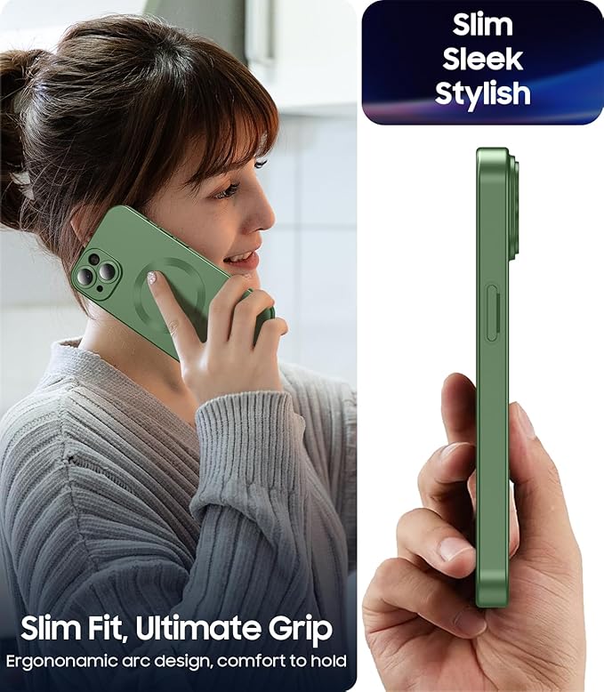 Magnetic for iPhone 15 Case Slim Soft Silicone Bumper Shockproof Metallic Shine - Image 6