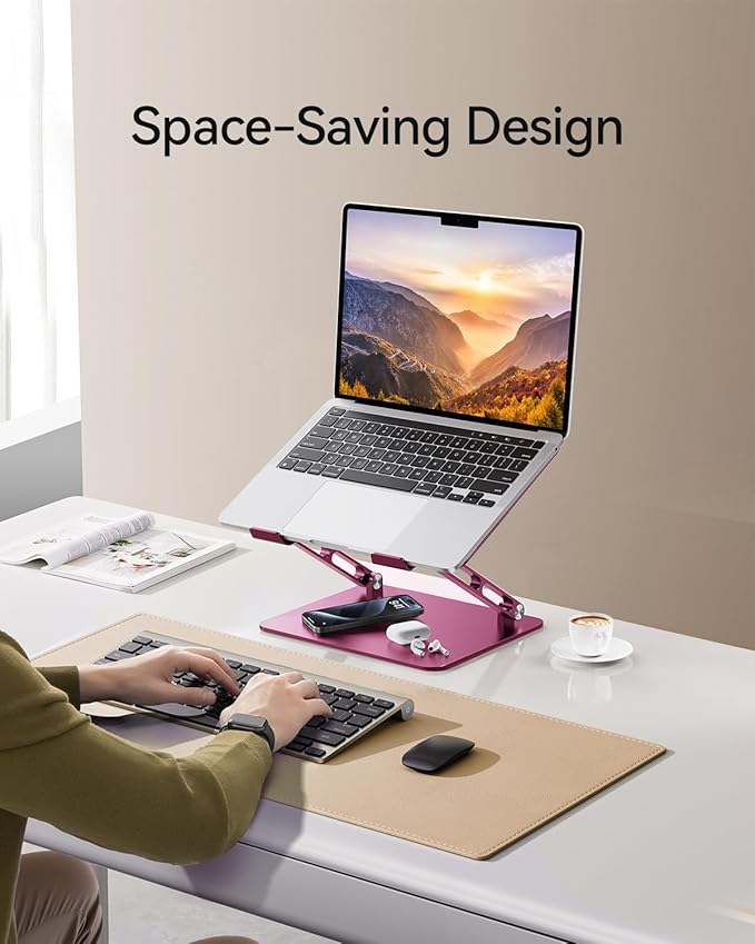 Foldable Aluminum Laptop Stand for 10-17.3" Laptops, Height Adjustable Portable - Image 5