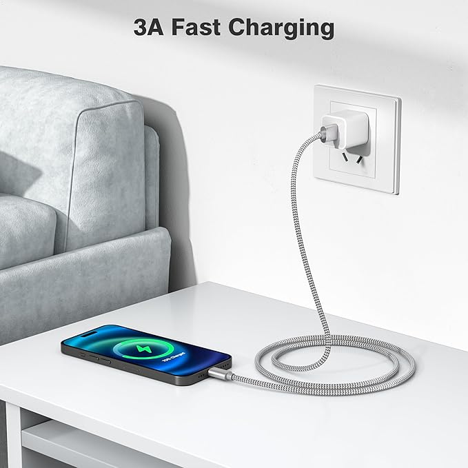 Elebase iPhone 16 15 Pro Max Charger Cord 1.5/3.3/6.6FT 3 Pack, USB to USB Type - Image 5