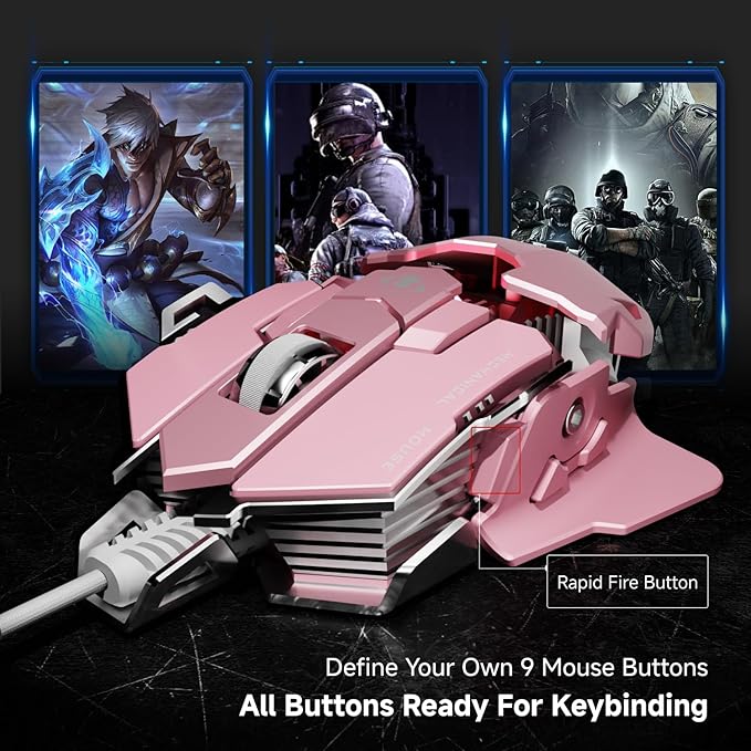EWEADN G5 Wired Gaming Mouse, Ergonomic RGB Computer Mouse, 12800 Adjustable DPI - Image 5