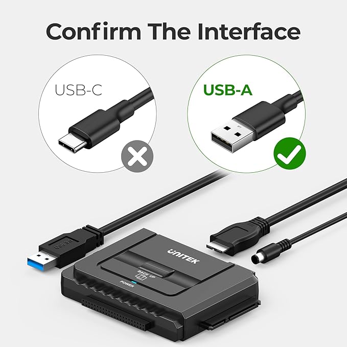 Unitek USB 3.0 to IDE and SATA Converter External Hard Drive Adapter Kit - Image 7