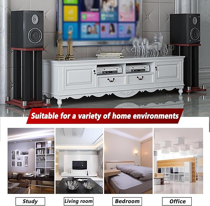 A Pair of Universal Speaker Stands, Heavy Duty Speaker Stands Holds Bookshelf - Image 4