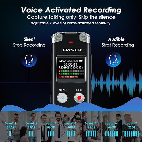 128GB Digital Voice Recorder Voice Activated Recorder - Image 2
