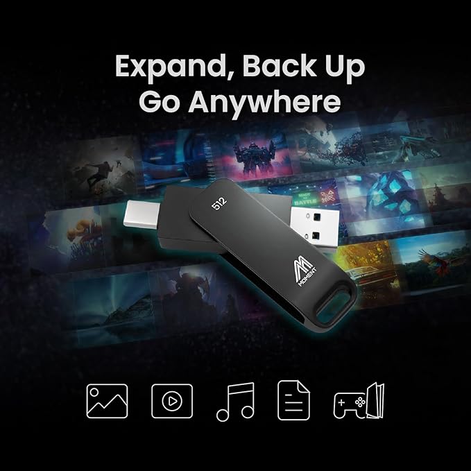 MMOMENT 512GB MU P50 External SSD – USB-C & USB-A Compatible, Portable USB 3.2 - Image 7