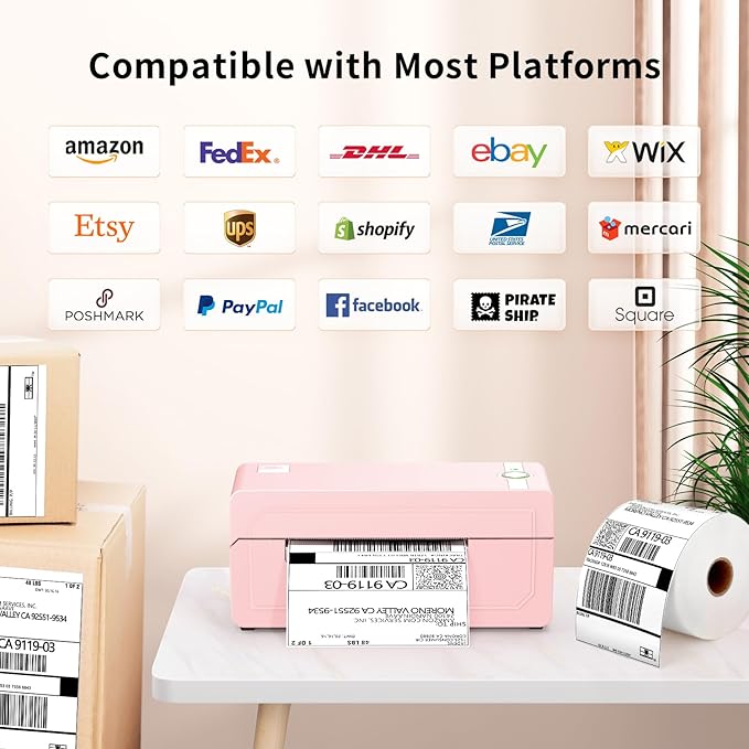 JADENS Bluetooth Thermal Label Printer 4x6, Compatible - Image 2