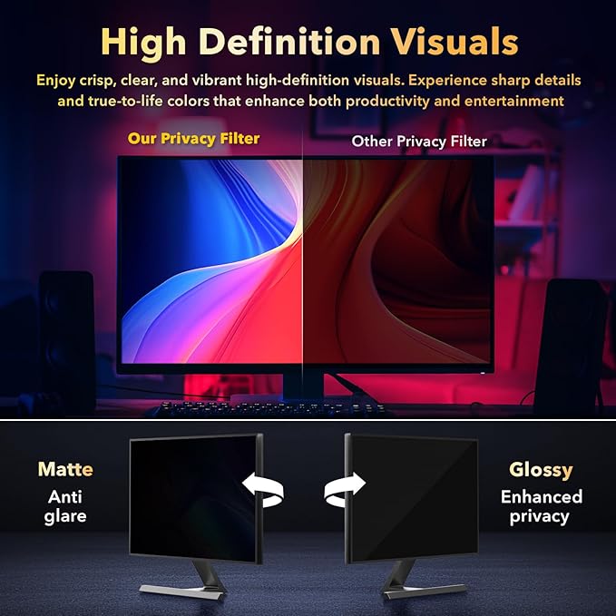 Magnetic 2 Pack Invisible Hidden Design Computer Privacy Screen Filter 24 Inch - Image 5