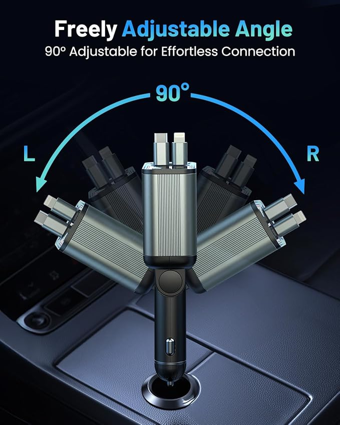 4 in 1 Retractable Car Charger - Image 8