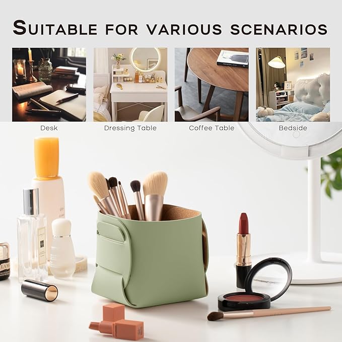 HOMIEAZICOZI 2-Pack Cork Leather Desk Accessories Storage - Image 5