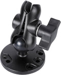 1" Ball Double Socket Arm with AMPS Hole Round Plate Base, Aluminum Alloy by Unknown