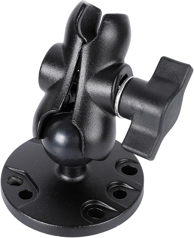 1" Ball Double Socket Arm with AMPS Hole Round Plate Base, Aluminum Alloy by Unknown