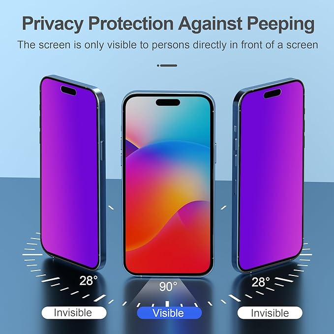 Compatible for iPhone 15/iPhone 16 Privacy Screen Protector Tempered Glass 6.1 - Image 4
