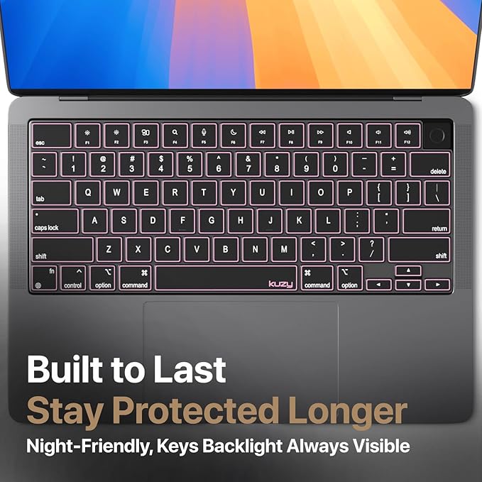 Kuzy Pink Premium MacBook Pro 14 inch Keyboard Cover M4 16" 2025 2024 2023 M3 - Image 6
