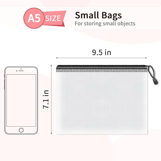 Umriox Small Zipper Pouch, 9.5x7.1 in, Zipper Bags - Image 2