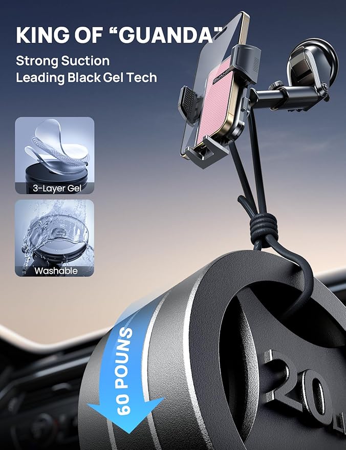 Dashboard Phone Holders for Your Car, Car Cell Phone Holder, Rotatable Suction - Image 5