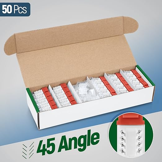 Everest 45° Angled RJ45 Cat6A Keystone Jacks 50-Pack in Orange - Image 2