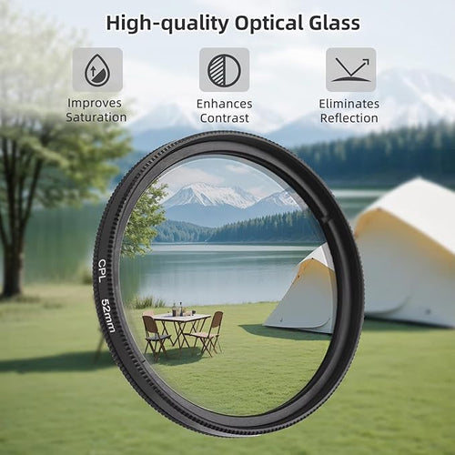 10 in 1 Cell Phone Camera Lens Kit, 52MM Clip-On CPL Phone Camera Lens Filter - Image 2