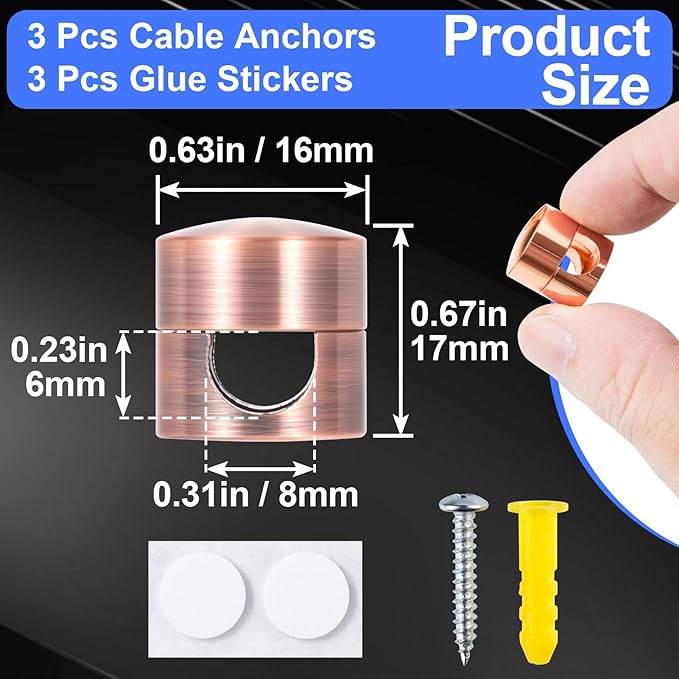 3 Sets Charger Holders for Cords, Adjustable Cable Anchor Holders, Adhesive - Image 4