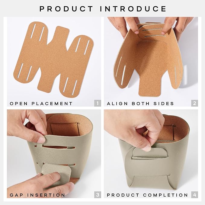 2-Pack Cork Leather Makeup Brush Holder Organizer - Image 6