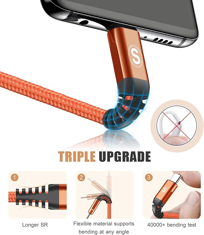 sweguard USB Type C Charger Cable 3.1A Fast Charging Braided USB C Cord - Image 5
